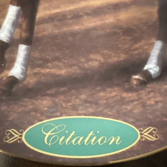 Danbury 8" Plate "Citation" Thoroughbreds by Susie Morton ~ Gold Rim & Numbered! - Picture 3 of 4